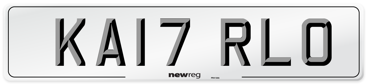KA17 RLO Number Plate from New Reg